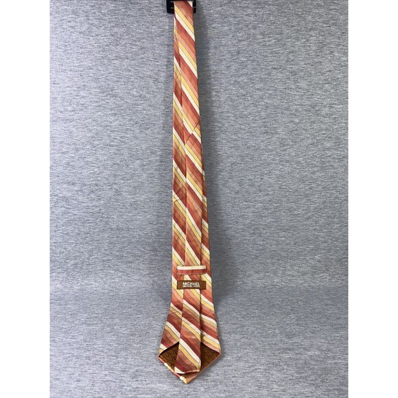 Michael Kors Orange/Gold/Blue Silk Necktie, Great Condition, Used, Bright Colors - Picture 4 of 12